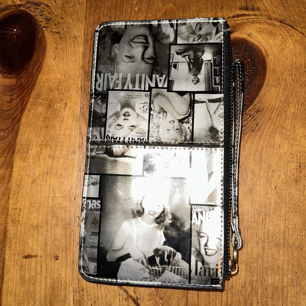 7.5"x4" Stylish Marilyn Monroe NEWS PAPER MAGAZ COVERS Multi Compartment Wallet - Picture 2 of 5
